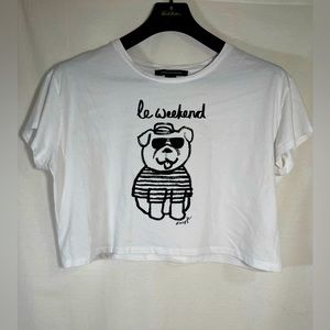 French Connection • Graphic crop top tee shirt • Size M
